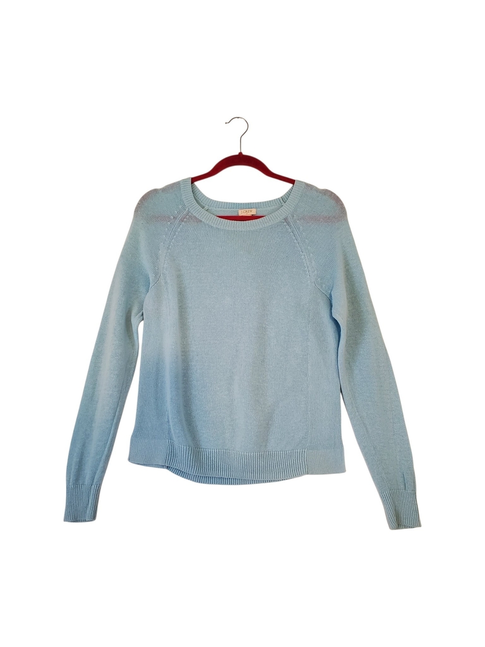 Women's J. Crew Blue Linen Cotton Pullover‎ Jumper Sweater Knit Top Size Small